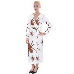 Insect Spider Wildlife Velvet Maxi Wrap Dress