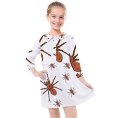 Insect Spider Wildlife Kids  Quarter Sleeve Shirt Dress