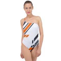 Abstract Art Pattern Classic One Shoulder Swimsuit