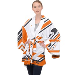 Abstract Art Pattern Long Sleeve Velvet Kimono  by Vaneshart