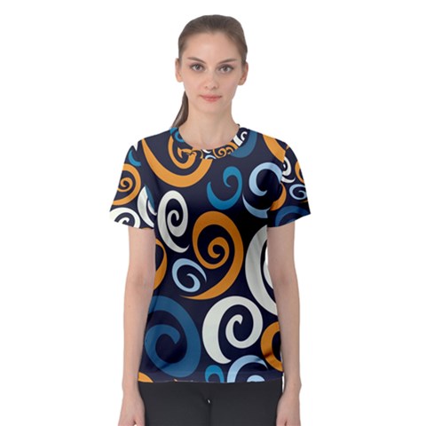 Colorful Curves Pattern Women s Sport Mesh Tee by Vaneshart