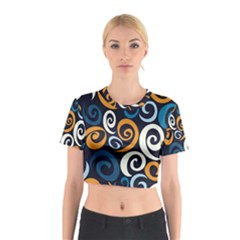 Colorful Curves Pattern Cotton Crop Top by Vaneshart