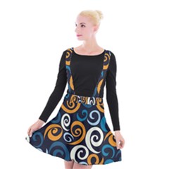 Colorful Curves Pattern Suspender Skater Skirt by Vaneshart