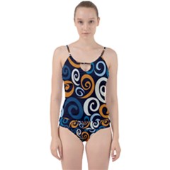 Colorful Curves Pattern Cut Out Top Tankini Set by Vaneshart