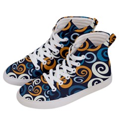 Colorful Curves Pattern Women s Hi-top Skate Sneakers by Vaneshart