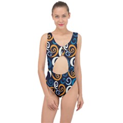 Colorful Curves Pattern Center Cut Out Swimsuit by Vaneshart