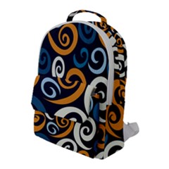 Colorful Curves Pattern Flap Pocket Backpack (large) by Vaneshart