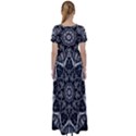 Black And White Pattern Monochrome Lighting Circle Neon Psychedelic Illustration Design Symmetry High Waist Short Sleeve Maxi Dress View2