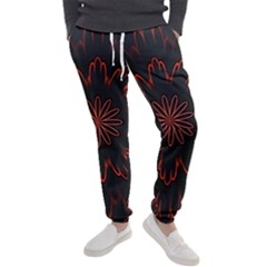 Abstract Glowing Flower Petal Pattern Red Circle Art Illustration Design Symmetry Digital Fantasy Men s Jogger Sweatpants by Vaneshart