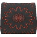 Abstract Glowing Flower Petal Pattern Red Circle Art Illustration Design Symmetry Digital Fantasy Seat Cushion View1