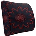 Abstract Glowing Flower Petal Pattern Red Circle Art Illustration Design Symmetry Digital Fantasy Seat Cushion View2