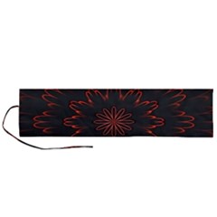 Abstract Glowing Flower Petal Pattern Red Circle Art Illustration Design Symmetry Digital Fantasy Roll Up Canvas Pencil Holder (l) by Vaneshart