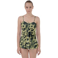 Army Camo Pattern Babydoll Tankini Set by Vaneshart