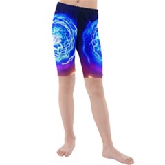 Light Circle Ball Sphere Organ Shape Physics Volgariver Ununseptium Z117 Unoptanium Island Kids  Mid Length Swim Shorts by Vaneshart