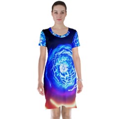 Light Circle Ball Sphere Organ Shape Physics Volgariver Ununseptium Z117 Unoptanium Island Short Sleeve Nightdress by Vaneshart