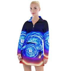 Light Circle Ball Sphere Organ Shape Physics Volgariver Ununseptium Z117 Unoptanium Island Women s Long Sleeve Casual Dress by Vaneshart