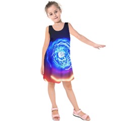 Light Circle Ball Sphere Organ Shape Physics Volgariver Ununseptium Z117 Unoptanium Island Kids  Sleeveless Dress by Vaneshart