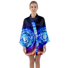 Light Circle Ball Sphere Organ Shape Physics Volgariver Ununseptium Z117 Unoptanium Island Long Sleeve Satin Kimono by Vaneshart