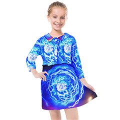 Light Circle Ball Sphere Organ Shape Physics Volgariver Ununseptium Z117 Unoptanium Island Kids  Quarter Sleeve Shirt Dress by Vaneshart