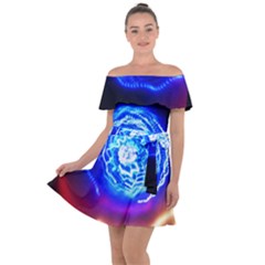 Light Circle Ball Sphere Organ Shape Physics Volgariver Ununseptium Z117 Unoptanium Island Off Shoulder Velour Dress by Vaneshart