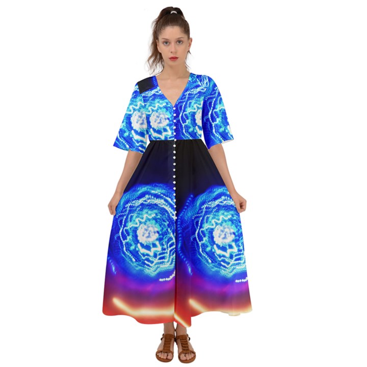 Light Circle Ball Sphere Organ Shape Physics Volgariver Ununseptium Z117 Unoptanium Island Kimono Sleeve Boho Dress