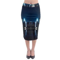 Night City Landscape Midi Pencil Skirt by Vaneshart