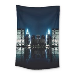 Night City Landscape Small Tapestry by Vaneshart