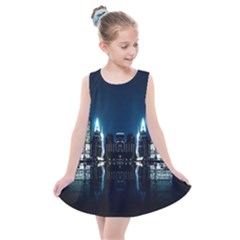 Night City Landscape Kids  Summer Dress by Vaneshart