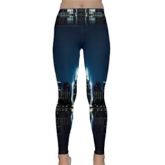 Night City Landscape Lightweight Velour Classic Yoga Leggings by Vaneshart