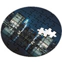 Night City Landscape Wooden Puzzle Round View2