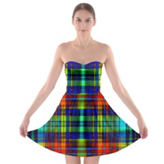 Plaid 6 Strapless Bra Top Dress