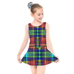 Plaid 6 Kids  Skater Dress Swimsuit by ArtworkByPatrick