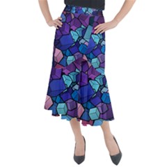 Geometric Pattern Midi Mermaid Skirt