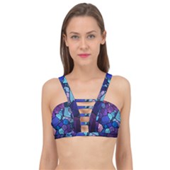 Geometric Pattern Cage Up Bikini Top