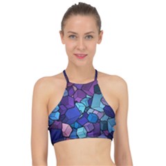 Geometric Pattern Racer Front Bikini Top