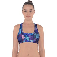 Geometric Pattern Cross Back Hipster Bikini Top  by Vaneshart