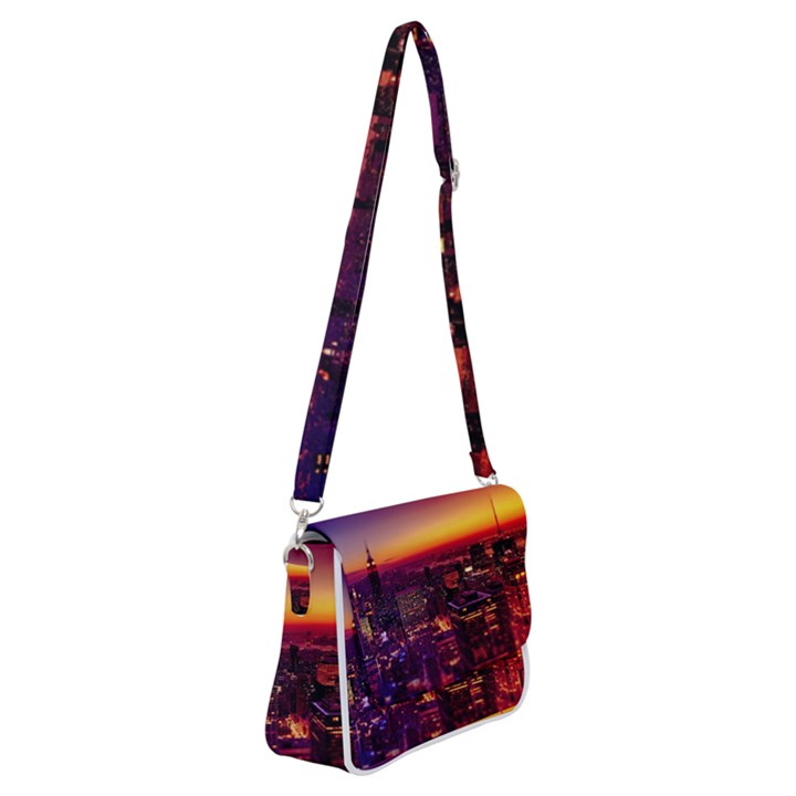 Buiding City Shoulder Bag with Back Zipper