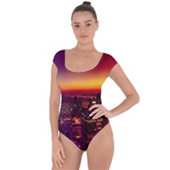 Buiding City Short Sleeve Leotard  by Vaneshart