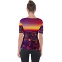 Buiding City Shoulder Cut Out Short Sleeve Top View2