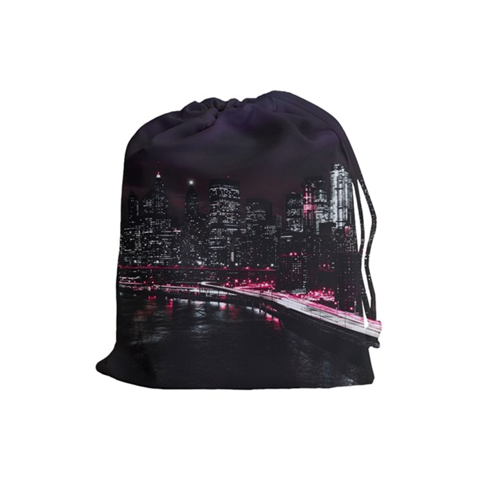 New York City Night Drawstring Pouch (Large)