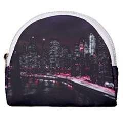 New York City Night Horseshoe Style Canvas Pouch by Vaneshart