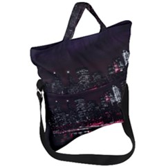 New York City Night Fold Over Handle Tote Bag by Vaneshart