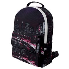 New York City Night Flap Pocket Backpack (small) by Vaneshart