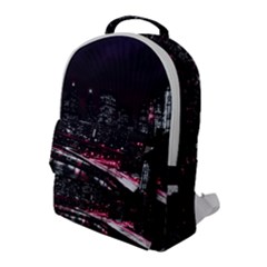 New York City Night Flap Pocket Backpack (large) by Vaneshart