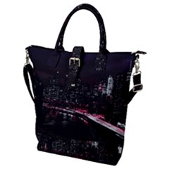 New York City Night Buckle Top Tote Bag by Vaneshart