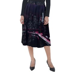 New York City Night Classic Velour Midi Skirt  by Vaneshart