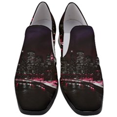 New York City Night Women Slip On Heel Loafers by Vaneshart