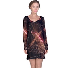 Light Night Dark Sparkler Firework Darkness Bonfire Celebrate Thanksgiving Screenshot Special Effect Long Sleeve Nightdress by Vaneshart