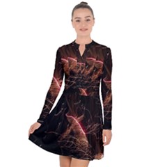 Light Night Dark Sparkler Firework Darkness Bonfire Celebrate Thanksgiving Screenshot Special Effect Long Sleeve Panel Dress by Vaneshart