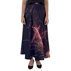 Light Night Dark Sparkler Firework Darkness Bonfire Celebrate Thanksgiving Screenshot Special Effect Flared Maxi Skirt by Vaneshart